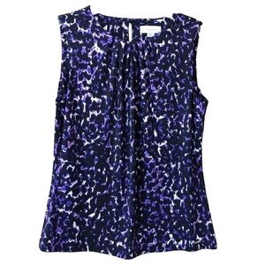 NEW - CALVIN KLEIN - Purple, Black & White Round Neck Sleeveless Top - Size PM